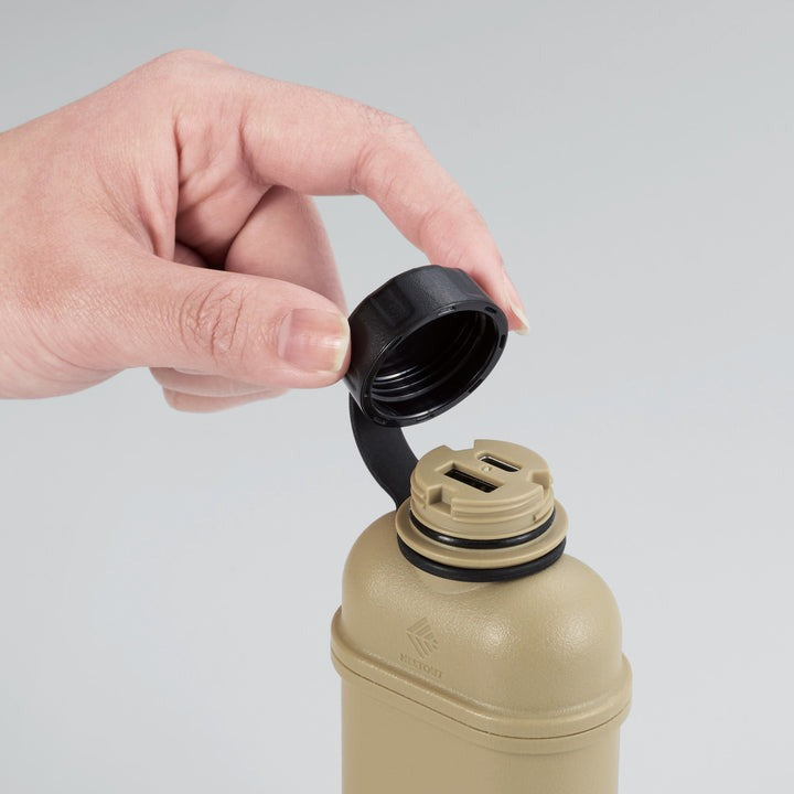 beige colored outdoor battery that looks similar to a canteen - waterproof outdoor battery